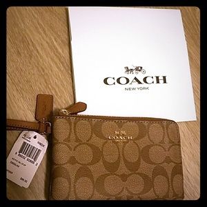 Coach double zip wristlet